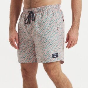 NWT Men’s SOUTHERN MARSH Harbor swim trunks- Salt & Lime. Peach/teal limes